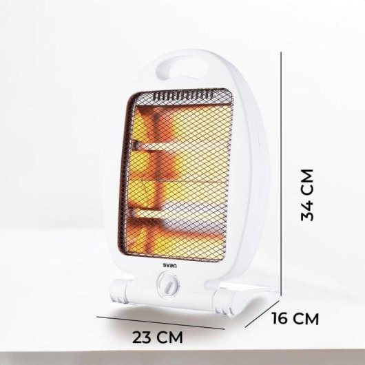 Poêle Électrique Halogène Svan SCEH0800V 800W Basse Consommation avec Sécurité Antibasculement