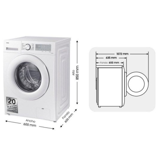 Máquina de Lavar Roupa Samsung WW90CGC04DTHEC 9 Kg 1400rpm A Branco Wi-Fi IA