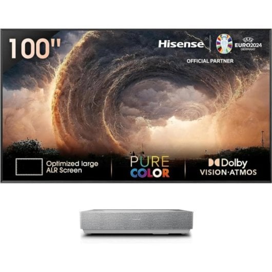 Projetor Hisense 100L5HD 4K UltraHD 2700 Lúmenes 100" Laser DLP Smart TV Tiro Ultracurto