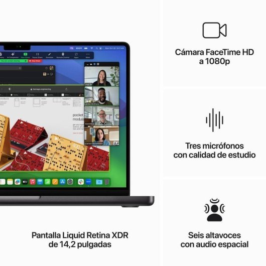 Apple MacBook Pro Apple M3 Pro 12 Núcleos/18GB/1TB SSD/GPU 18 Núcleos/14.2" Negro Espacial (FR)
