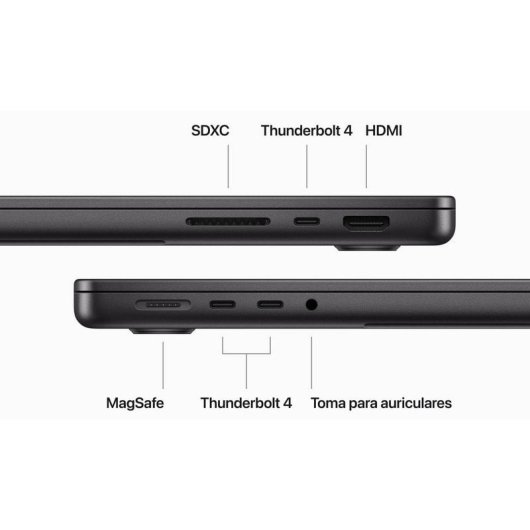 Apple MacBook Pro Apple M3 Pro 12 Núcleos/18GB/1TB SSD/GPU 18 Núcleos/14.2" Negro Espacial (FR)