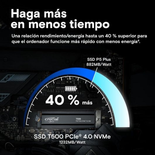 Crucial T500 1 TB SSD PCIe Gen4 NVMe M.2 mit Kühlkörper