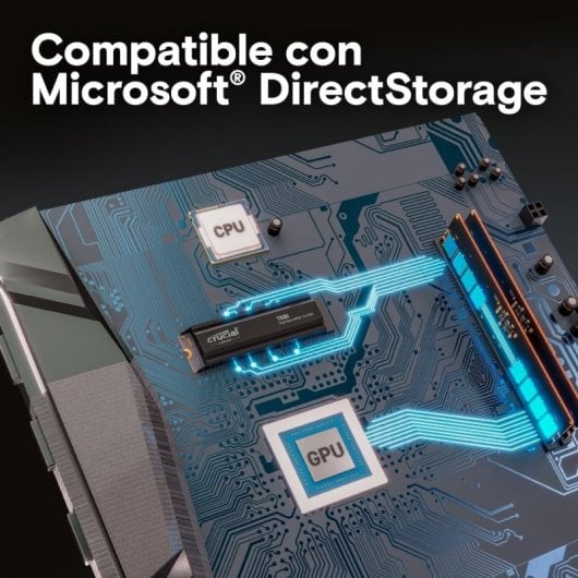 Crucial T500 1 TB SSD PCIe Gen4 NVMe M.2 mit Kühlkörper