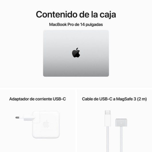 Apple MacBook Pro Apple M3 8 Núcleos/8GB/512GB SSD/GPU 10 Núcleos/14" Plata Teclado Francés