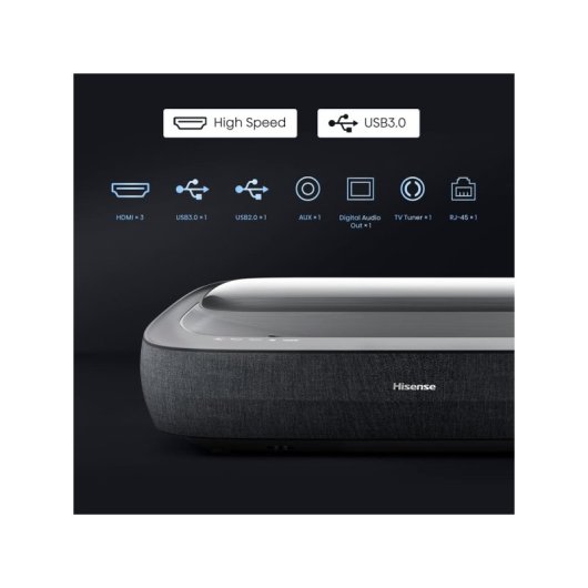 Hisense 100L9HD Proyector Láser de Alcance Ultracorto 4K UHD HDR10+ 3000 lúmenes 100"