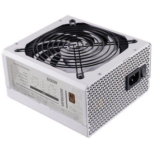 Fonte de Alimentação Mars Gaming MPB650 650W Certificação 80 Plus Bronze Branco