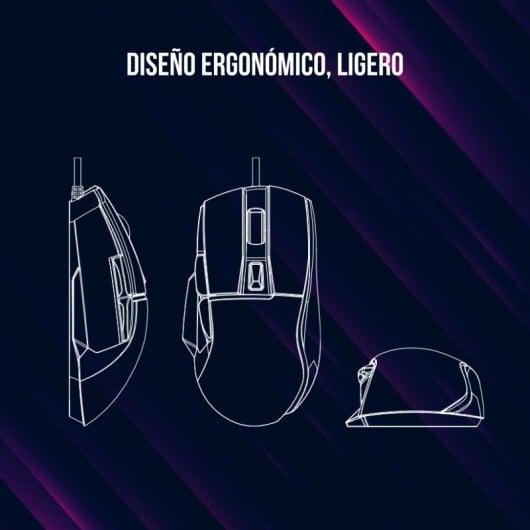 Lorgar Jetter 357 Raton Gaming Óptico RGB 8000 DPI Negro