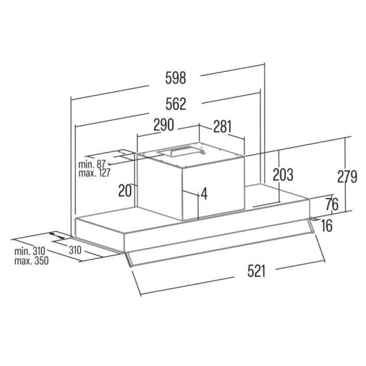 Campana extractora Cata ARMONIA 60 X /A Canalizzata 60cm LED inox