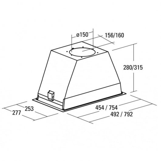 Cata GL 75X/D Exaustor Encastrável 75cm A Aço Inoxidável