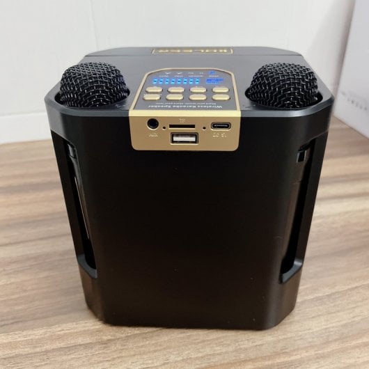 Klack Karaoke Altifalante Subwoofer com Dois Microfones Bluetooth 100W e Modificador de Voz Preto