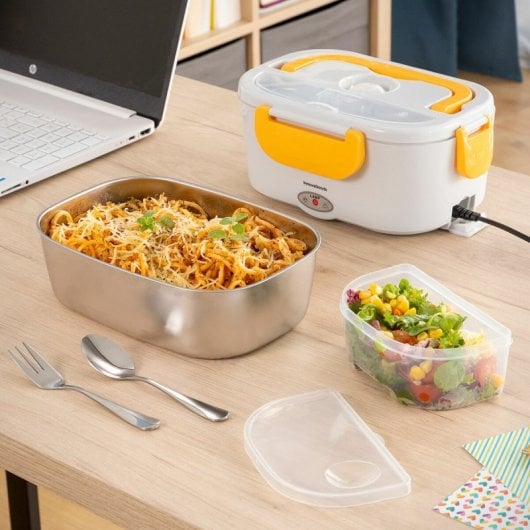 Innovagoods Lunffi Lancheira Elétrica Portátil para Escritório e Carro 1.5L 60W Amarela