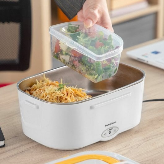 Innovagoods Lunffi Lancheira Elétrica Portátil para Escritório e Carro 1.5L 60W Amarela