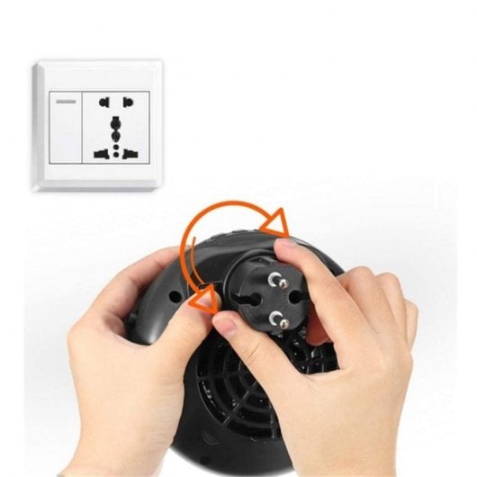 Klack Calefactor Cerámico de Enchufe con Mando 900W Negro