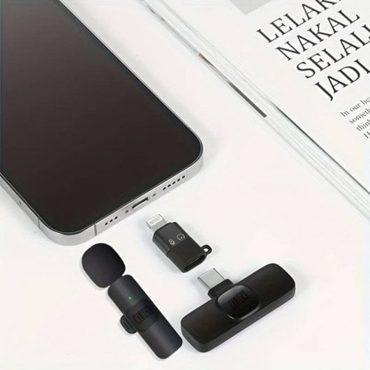 Klack K8 Micrófono Inalámbrico con Reducción de Ruido Compatible con iPhone y USB-C 20m