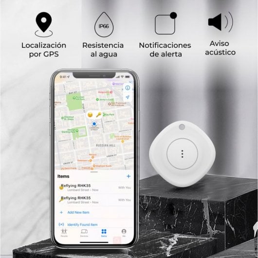 Ksix Mytag Localizador de Objetos con Altavoz Integrado IP66 Blanco