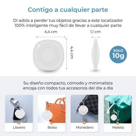 Ksix Mytag Localizador de Objetos con Altavoz Integrado IP66 Blanco