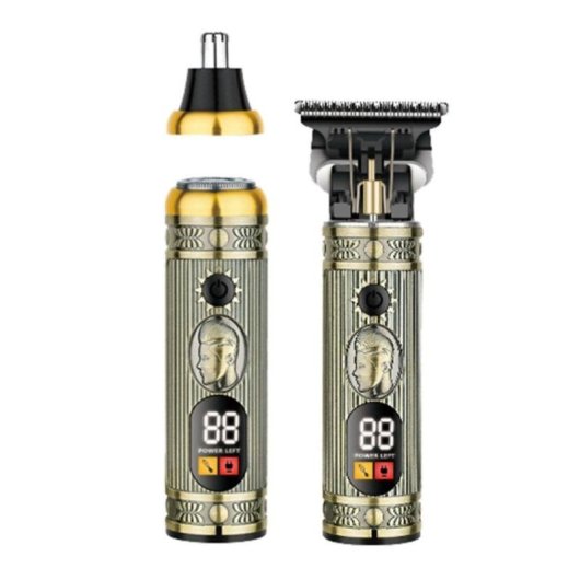 Máquina de Cortar Cabelo Multifunções Klack 3 em 1 Sem Fios 90min 3 Pentes Lâminas Precisão USB-C