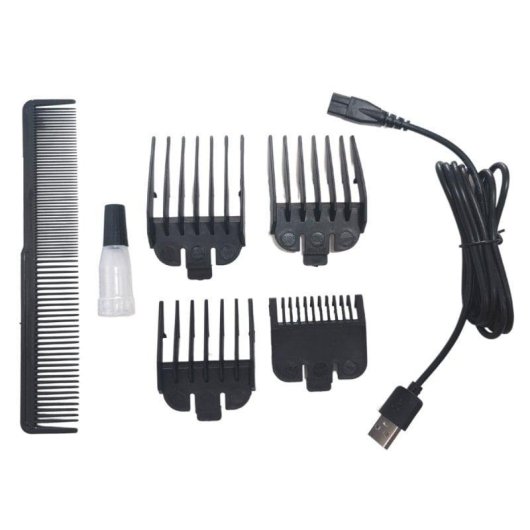 Máquina de Cortar Cabelo Klack Vintage Sem Fios 180min 4 Pentes LED Profissional