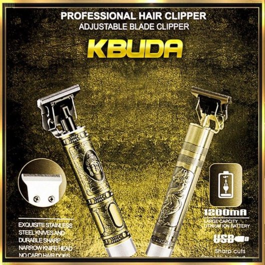 Máquina de Cortar Cabelo Klack Vintage Sem Fios 3h Autonomia 4 Pentes Ecrã LED