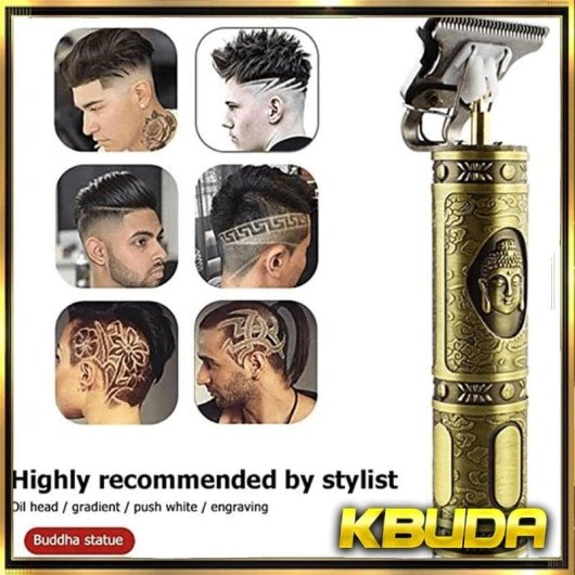 Máquina de Cortar Cabelo Klack Vintage Sem Fios 3h Autonomia 4 Pentes Ecrã LED