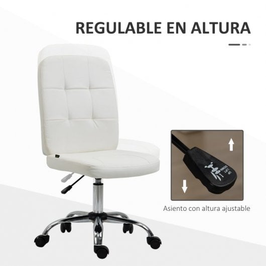Vinsetto Silla de Oficina sin Brazos Blanco