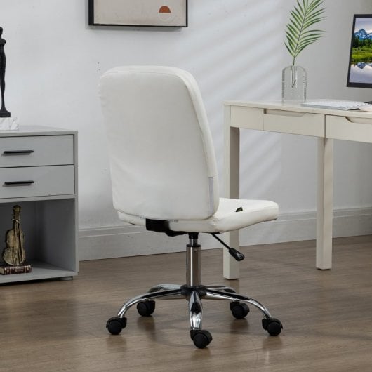 Vinsetto Silla de Oficina sin Brazos Blanco
