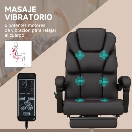 Vinsetto Silla de Oficina con 6 Puntos de Masaje Marrón