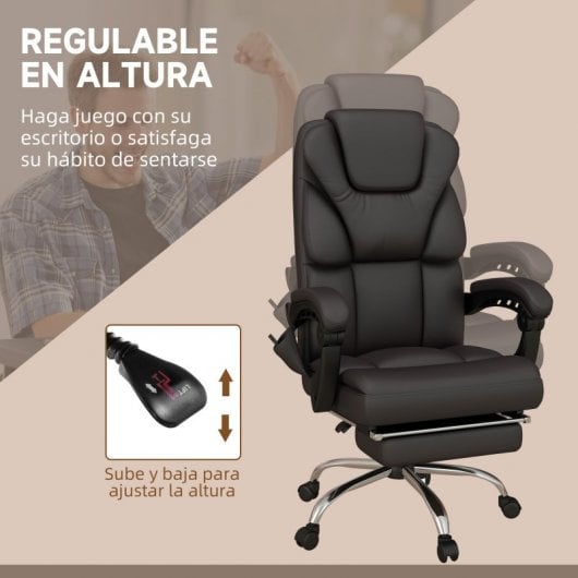Vinsetto Silla de Oficina con 6 Puntos de Masaje Marrón