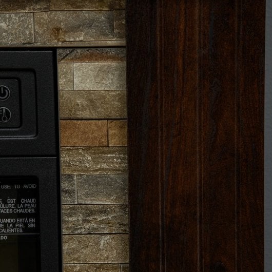Homcom Chimenea Eléctrica con Calefacción 1800w Efecto Llama Marrón Oscuro