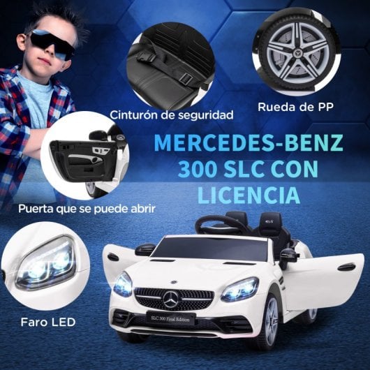Aiyaplay Coche Eléctrico con Licencia Mercedes SLC 300 Para Niños de 3-6 años 6V Blanco