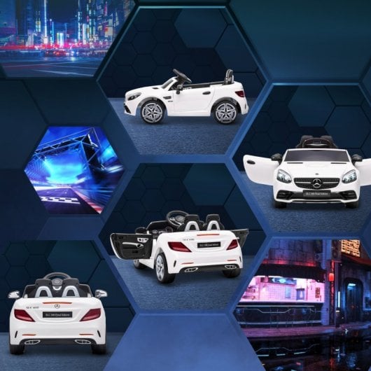 Aiyaplay Coche Eléctrico con Licencia Mercedes SLC 300 Para Niños de 3-6 años 6V Blanco