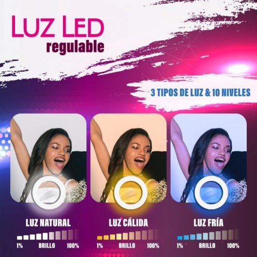 UnicView Photo Booth 360 De 2 a 3 Personas 80cm Iluminación RGB LED con Mando