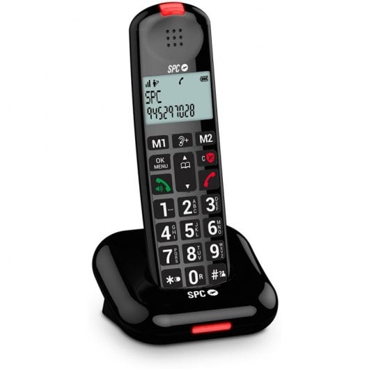 SPC Comfort Kairo Teléfono Fijo Inalámbrico para Mayores Compatible con Audífonos Negro