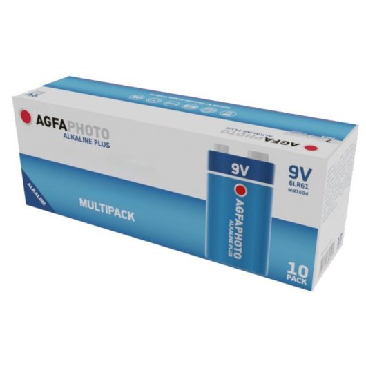 Agfaphoto 6LR61 Pilas Alcalinas Plus E-block 9V 10 Unidades