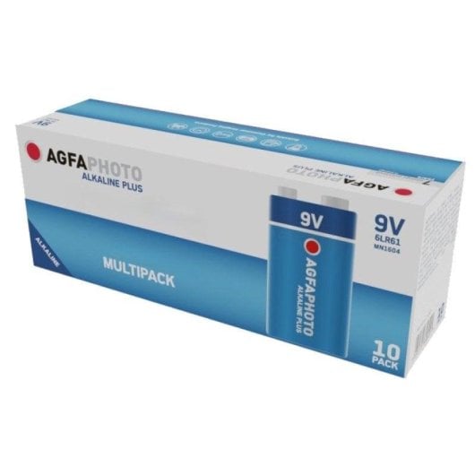 Batterie Agfaphoto 6LR61 Plus E-block 9V Alkali 10er Pack