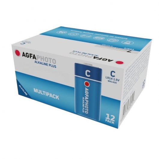Agfaphoto LR14 Alkaline-Batterien Plus Baby C 1,5 V Packung mit 12 Einheiten