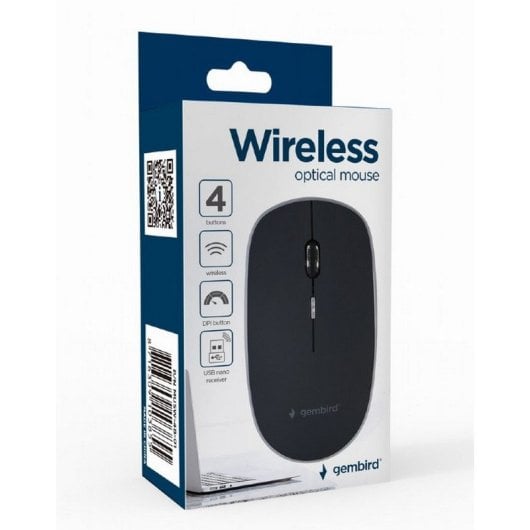Gembird MUSW-4B-01 Raton Inalámbrico 1600DPI Negro