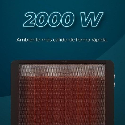 Radiatore Elettrico Cecotec Readywarm 2000 Now 2000W per 25 m² con controllo meccanico e ruote