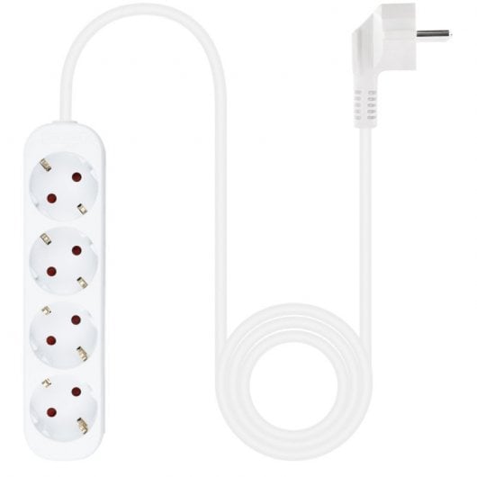 Nanocable Regleta de Enchufes con 4 Tomas Tipo F 1.4m Blanco