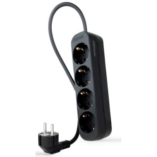 Régua de tomadas Nanocable 10.37.0004-NS-BK 4 Tomadas Proteção Infantil Cabo 1,4 m Preto