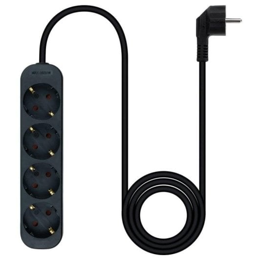 Régua de tomadas Nanocable 10.37.0004-NS-BK 4 Tomadas Proteção Infantil Cabo 1,4 m Preto