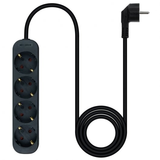 Nanocable Regleta de Enchufes con 4 Tomas Tipo F 1.4m Negro