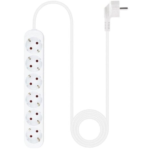 Régua de tomadas Nanocable 10.37.0006-NS 6 tomadas proteção infantil cabo 1,4 m branca