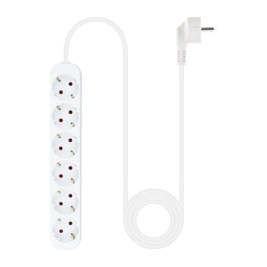 Régua de tomadas Nanocable 10.37.0006-NS 6 tomadas proteção infantil cabo 1,4 m branca