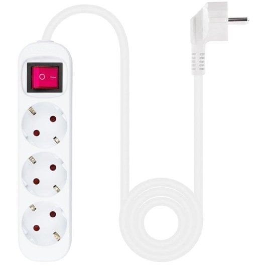 Multiprise Nanocable 10.38.0003 3 Prises avec Interrupteur Protection enfants 1.4 m Blanc