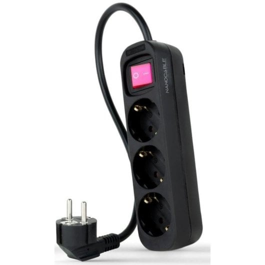 Multiprise Nanocable 10.38.0003-BK 3 Prises Interrupteur Protection enfant 1,4 m Noir