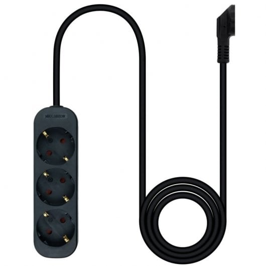 Nanocable Regleta de Enchufes con 3 Tomas Tipo F 1.4m Negro