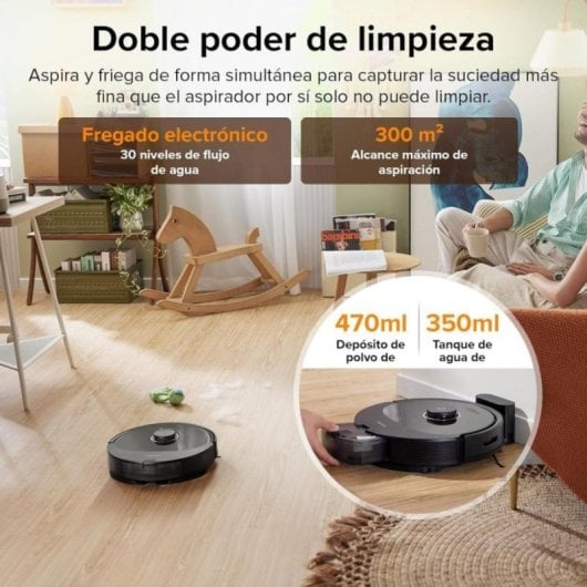 Aspirador Robô com Mopa Roborock Q8 Max Navegação LiDAR 5.500 Pa WiFi Alexa