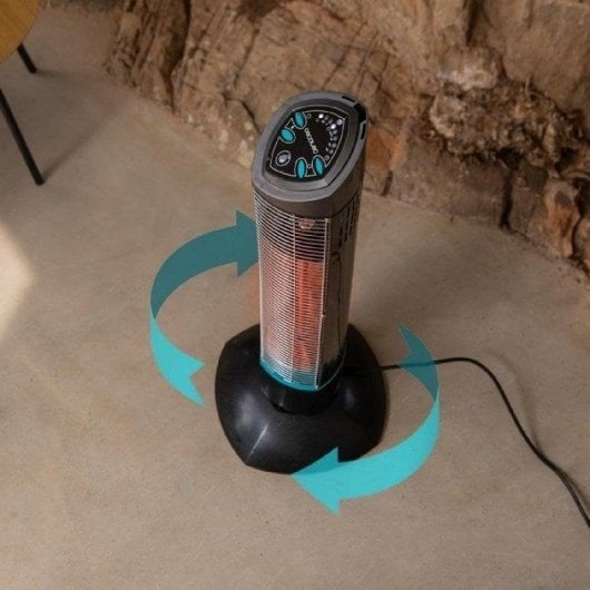 Estufa Elétrico de Exterior Halógena Cecotec ReadyWarm 1000 Power Tower 1.000W IP55 com Comando