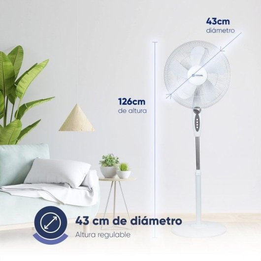 Ventilateur sur pied Origial AIRBLISS STAND 45WW avec moteur AC 45W blanc